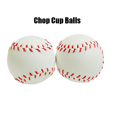 Chop Cup Balls Large White Leather (Set of 2) by Leo Smetsers Trick