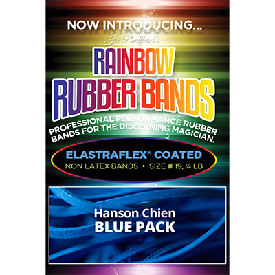 Joe Rindfleischs Rainbow Rubber Bands (Hanson Chien Blue Pack) by Joe Rindfleisch Trick