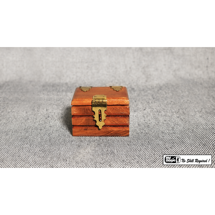 Quarter Go Box (Teak) by Mr. Magic Trick