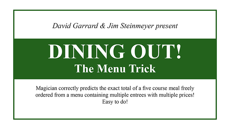 Dining Out! The Menu Trick by David Garrard and Jim Steinmeyer Trick