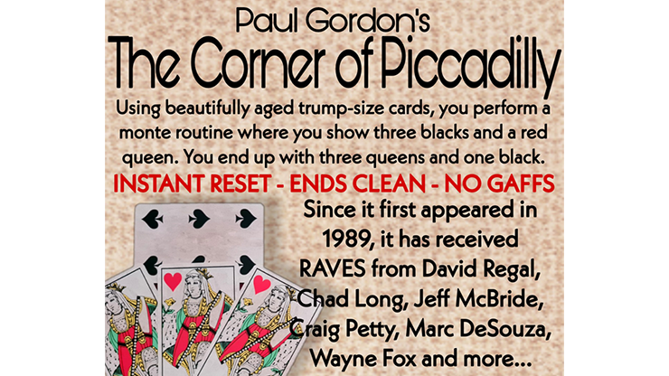 The Corner of Piccadilly (Trump Size plus online instruction) by Paul Gordon Trick