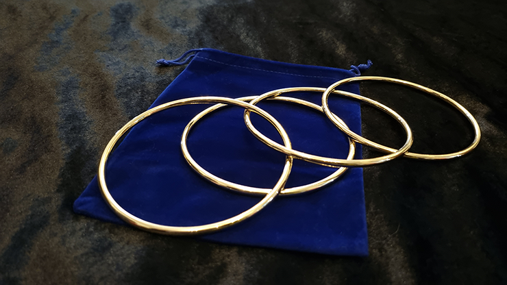 Close Up Linking Rings GOLD (BLUE BAG) (Gimmicks & DVD SPANISH and English) by Matthew Garrett Trick