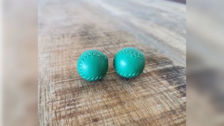 Chop Cup Balls Green Leather (Set of 2) by Leo Smetsers Trick