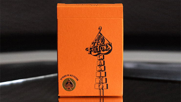 ACE FULTONS 10 YEAR ANNIVERSARY SUNSET ORANGE PLAYING CARDS