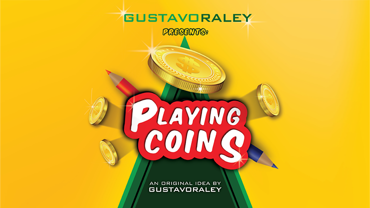 PLAYING COINS (Gimmicks and Online Instructions) by Gustavo Raley Trick