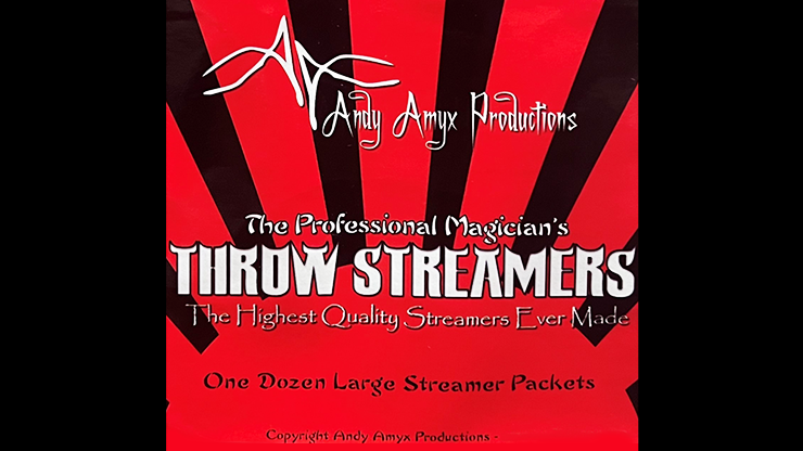 Throw Streamers RED by Andy Amyx ( 1dozen = 1 unit) Trick