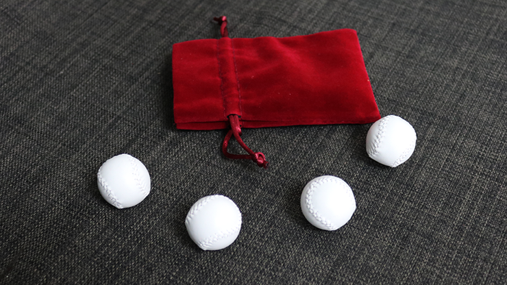 Set of 4 Leather Balls for Cups and Balls (White and White) by Leo Smetsers Trick