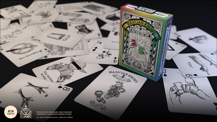 Magician Knows Playing Cards V1 (Black and White) by 808 Magic and Alan Wong