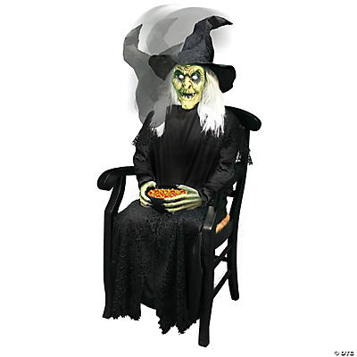 Animated Sitting Witch Halloween Prop