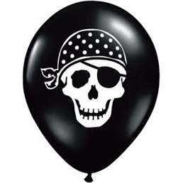 Pirate Skull Balloons Black 5 inch