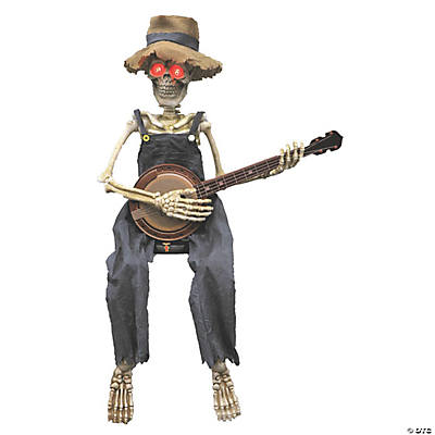 Skeleton Playing Banjo Animated Halloween Decoration